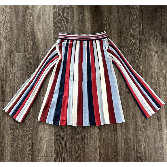 B8 Devotion Italy Multicolor Striped Knit Long Sleeve Flare Hem Top Size M - Picture 11 of 13